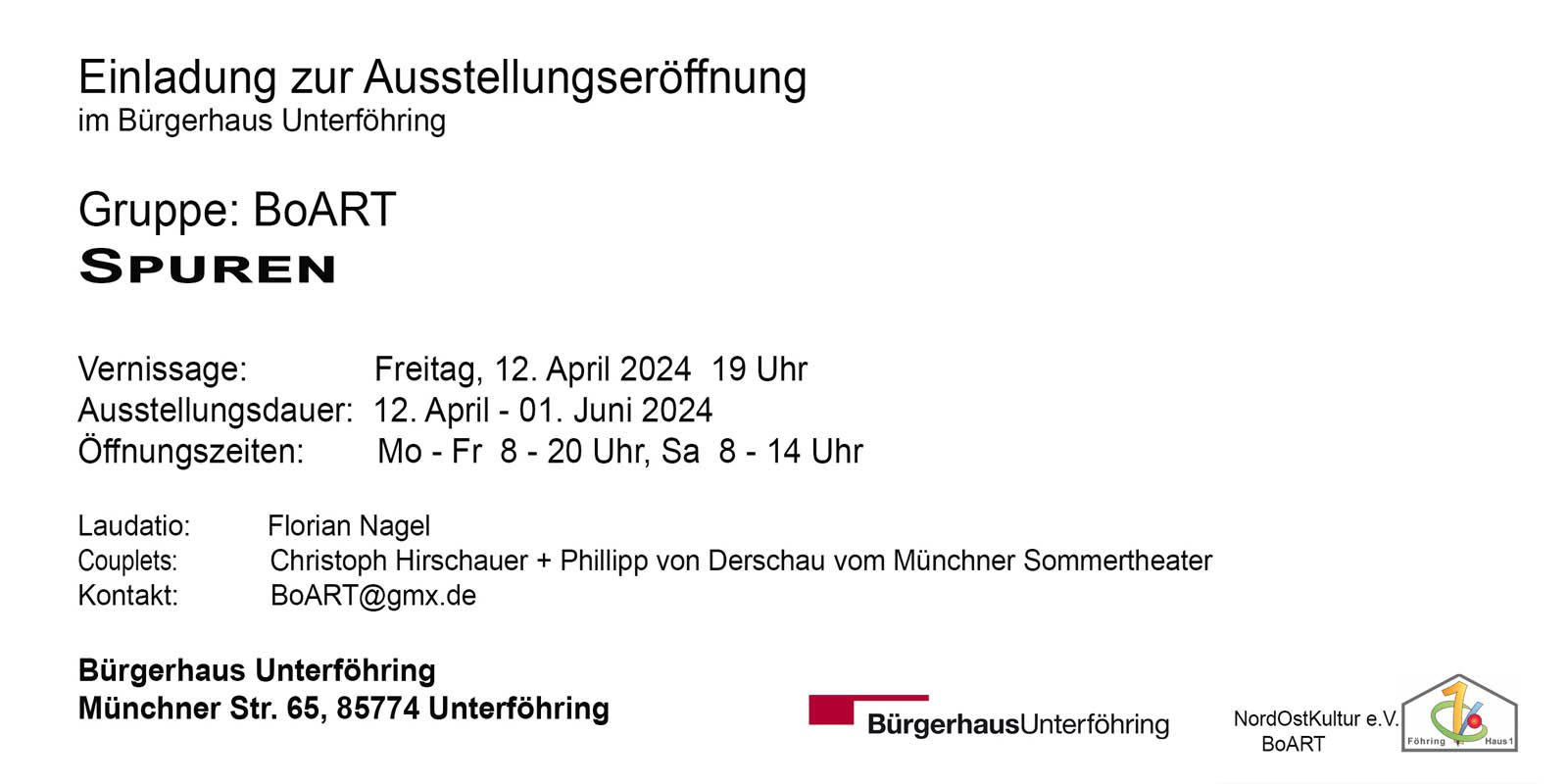 Einladungskarte Ausstellung Spuren